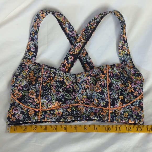 FP Movement Free People Eden Printed Bra Black Neon Ditsy Floral Size S - Picture 7 of 9